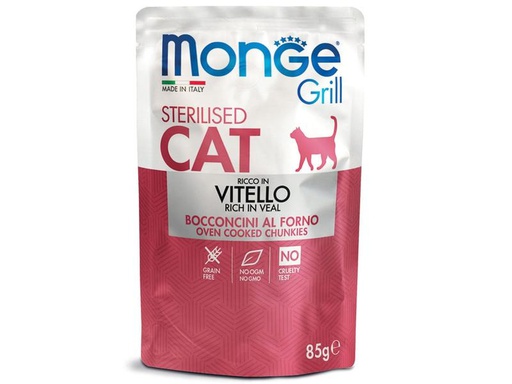 [90249379 1429786] Monge Nassfutter Grill Sterilised Kalb, 85 g