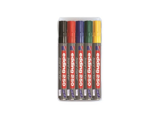 [90249426 1399259] edding Whiteboard-Marker 250 5 Stück, Mehrfarbig