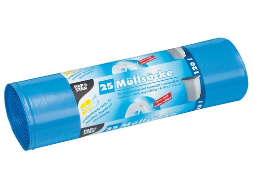 [90249452 1433600] Papstar Kehrichtsack 120 l, 25 Stück, Hellblau