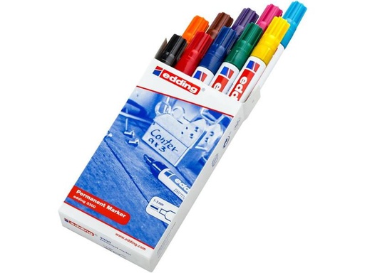 [90249575 1399284] edding Permanent-Marker 3300 10 Stück, Mehrfarbig