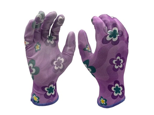 [90249606 1295038] Krafter Gartenhandschuh Polyester, 9/L, Lila/Mehrfarbig