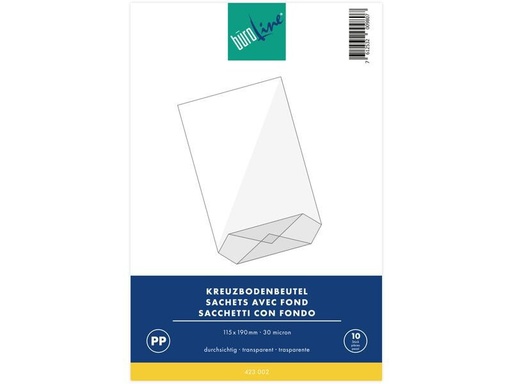 [90249694 1400788] Büroline Klarsichttüte 11.5 x 19 cm, 10 Stück, Transparent