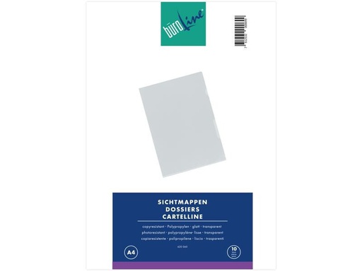 [90249745 1400892] Büroline Sichthülle A4 Transparent farblos, 10 Stück