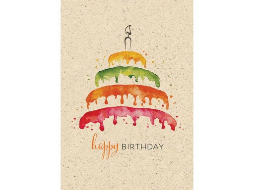 [90249826 1408463] Natur Verlag Geburtstagskarte Torte Vintage 17.5 x 12.2 cm