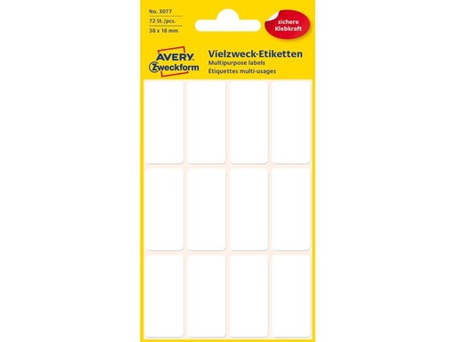 [90249848 1399678] Avery Zweckform Vielzweck-Etiketten 38 x 18 mm, 6 Blatt