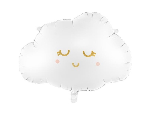 [90249905 1330453] Partydeco Folienballon Wolke 51 x 35.5 cm, Weiss