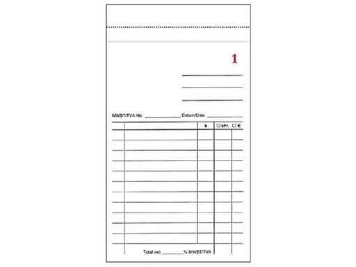 [90250016 1400776] Büroline Kassablock nummeriert, 2 x 50 Blätter