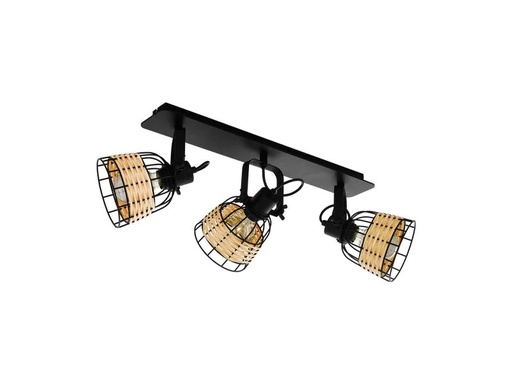 [90043890 1100805] EGLO Leuchten Deckenleuchte ANWICK 1 3x E27 Schwarz/Natur