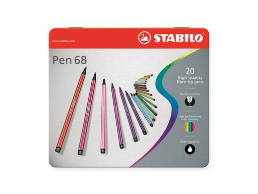 [90250203 1405315] STABILO Fasermaler Pen 68 20er Metallschachtel