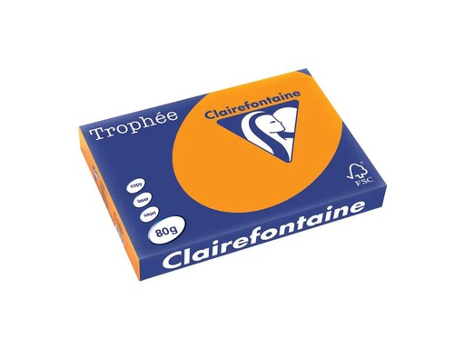 [90250464 1400013] Clairefontaine Kopierpapier Trophée Colored Copy FSC A3, Orange, 80 g/m²