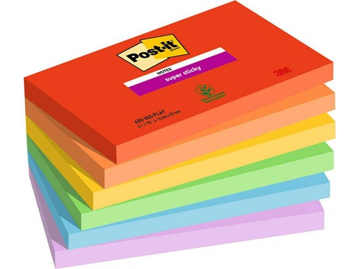 [90250501 1420614] Post-it Notizzettel Super Sticky Playful Collection 7.6 x 12.7 cm