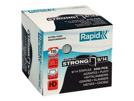 [90250545 1406111] Rapid Heftklammern Super Strong, 9/14, 5000 Stück