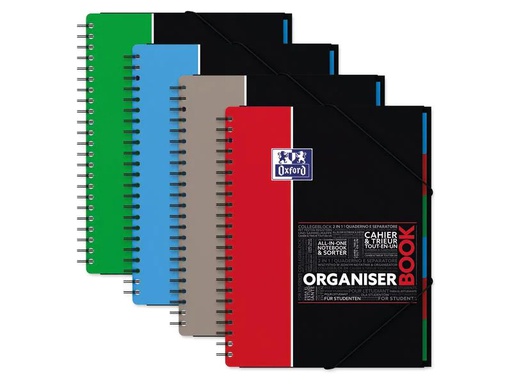 [90250564 1408406] Oxford Notizheft Organiser A4, Kariert, Assortiert