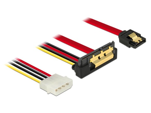 [90043935 600972] Delock SATA3-Kombikabel gewinkelt, Molex Strom, 30 cm