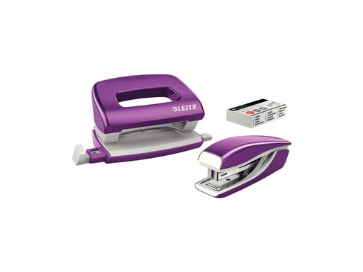 [90250663 1392409] Leitz Locher und Mini-Heftgerät WOW 10 Seiten, Violett