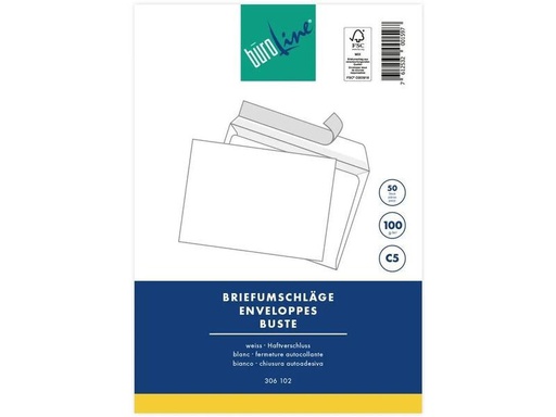 [90250741 1400980] Büroline Couvert C5 Blister Weiss, 10 Stück