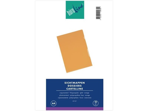 [90250762 1400896] Büroline Sichthülle A4 Orange, 10 Stück