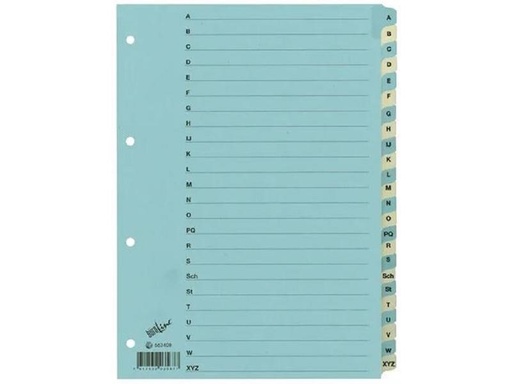 [90250912 1400858] Büroline Register A4, 1 Reihe, A – Z verstärkt Blau/Beige
