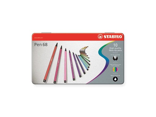 [90250950 1405314] STABILO Fasermaler Pen 68 10er Metallschachtel