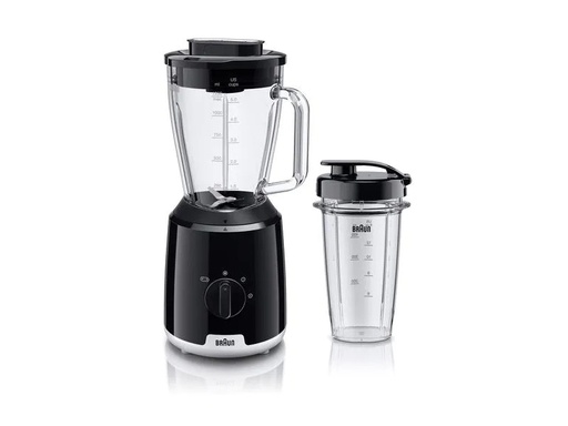 [90251000 1404593] Braun Standmixer PowerBlend 1 JB 1050 BK, Schwarz/Transparent