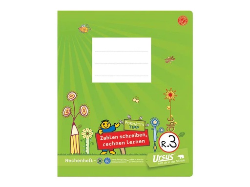 [90251036 1406249] Formati Schulheft R.3 19.5 x 24 cm quart, Kariert, Grün