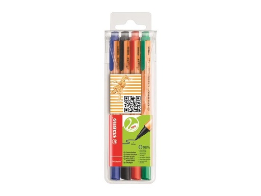 [90251077 1405277] STABILO Greenpoint 4er Etui: Rot/Blau/Grün/Schwarz