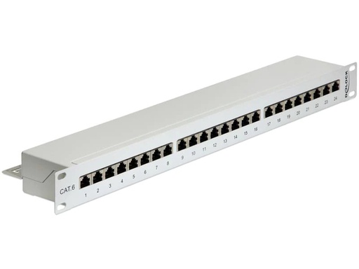 [90251093 1435672] Delock Patchpanel 24 Port Cat.6 19 Rack Grau