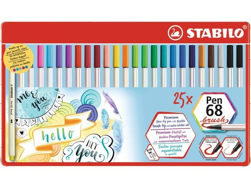 [90251152 1405394] STABILO Pen 68 brush 25er Metallschachtel
