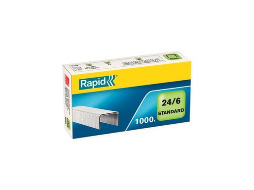 [90251196 1406083] Rapid Heftklammern Standard, 24/6, 1000 Stück