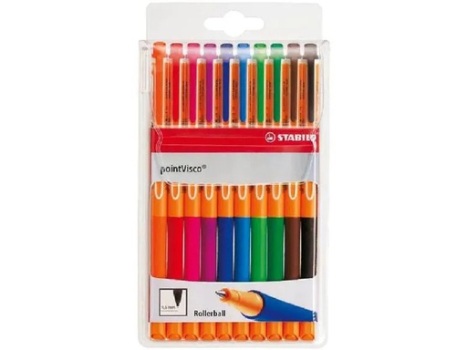 [90251300 1405426] STABILO Rollerball Visco Gel-Rollerball 0.5 mm, 10er Etui