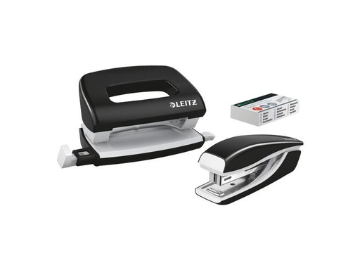 [90251411 1392410] Leitz Locher und Mini-Heftgerät WOW 10 Seiten, Schwarz
