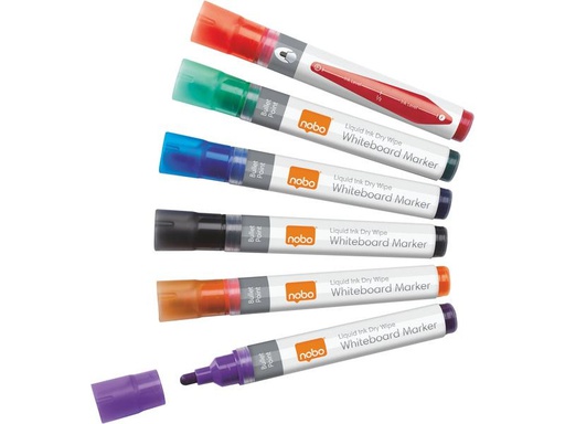 [90251583 1398962] Nobo Liquid Ink 6 Stück, Mehrfarbig