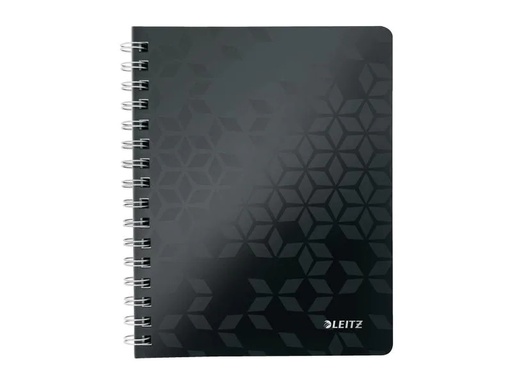 [90251642 1392493] Leitz Notizheft WOW College A5, Kariert, Schwarz