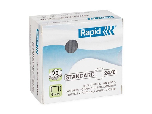 [90251674 1406084] Rapid Heftklammern Standard, 24/6, 5000 Stück