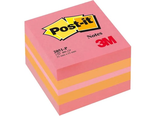 [90252134 1404001] Post-it Notizzettel Post-it Mini Cubes 5.1 x 5.1 cm, Mehrfarbig