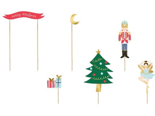 [90252197 1404105] Partydeco Caketopper Nussknacker 8.5-19 cm, 6 Stk.