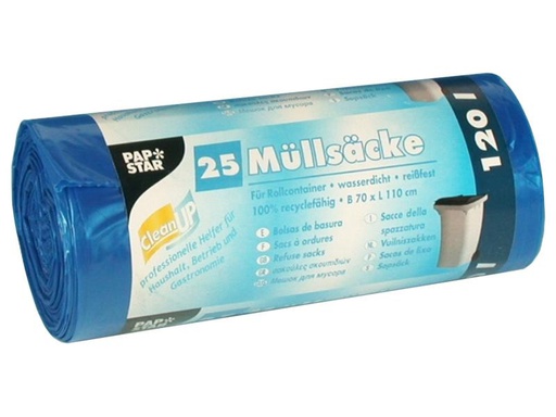 [90252359 1433604] Weita Kehrichtsack Papstar 120 l, 25 Stück, Dunkelblau