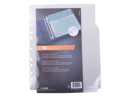 [90252645 1413200] HWB Zeigetasche Maxi PP 180 A4, teildeckend, 10 Stück