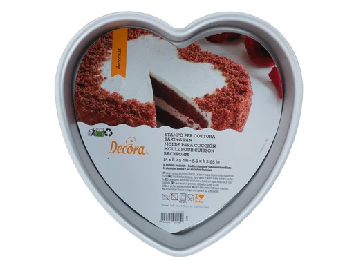[90252664 1427882] Decora Motiv-Backform Herz, Ø 15 cm, Silber