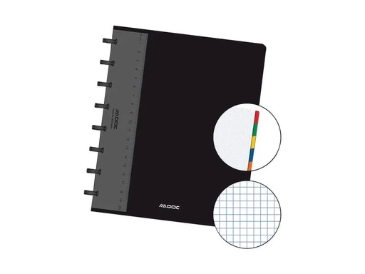 [90252739 1397861] Adoc Notizheft Pap-Ex A5, kariert, Schwarz