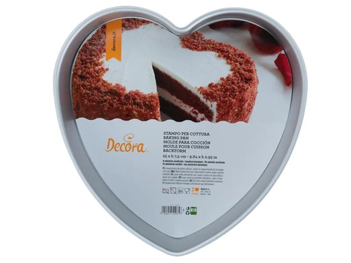 [90252746 1427884] Decora Motiv-Backform Herz, Ø 25 cm, Silber