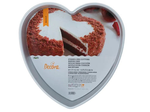 [90252769 1427885] Decora Motiv-Backform Herz, Ø 30 cm, Silber