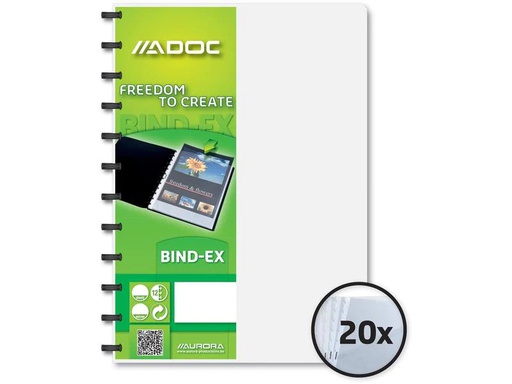 [90252779 1397864] Adoc Sichtbuch Bind-Ex A4, 20 Taschen, Transparent