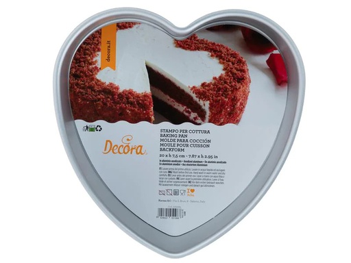 [90252785 1427883] Decora Motiv-Backform Herz, Ø 20 cm, Silber