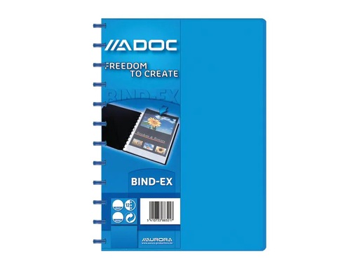 [90252829 1397885] Adoc Sichtbuch Colorlines A4, 30 Taschen, Blau