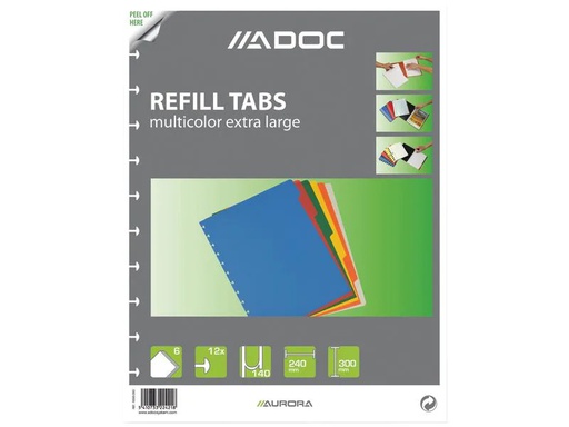 [90252858 1397866] Adoc Notizheft Ersatz-Register A4, 6-farbig