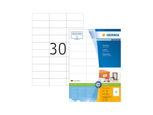 [90252887 1397069] HERMA Universal-Etiketten Premium, 7 x 2.97 cm, 3000 Etiketten