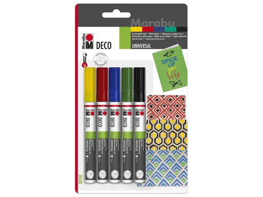[90044207 994775] Marabu Acrylmarker Deco Painter 2 - 4 mm, 5 Stück