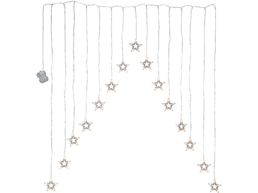 [90253425 1347350] Star Trading LED-Lichtervorhang DecyStar, 15 LED, 1.25 m