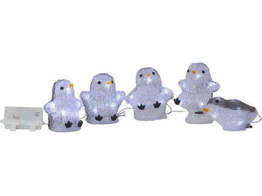 [90253432 1347380] Star Trading LED-Figur Crystalo Pinguin Set, 12 cm, Grau